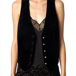 Zadig Voltaire Womens Noir Vest Button Front Design-0