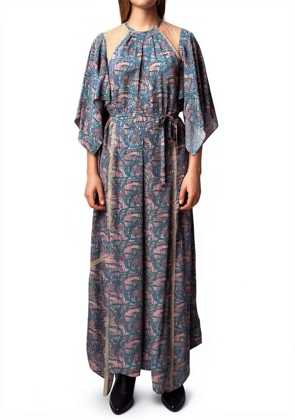 Zadig Voltaire Rielle Snake Chaines Silk Dress Pink Womens-0