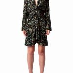 Zadig Voltaire Silk Dress Noir V Collar Long Sleeves Womens-0
