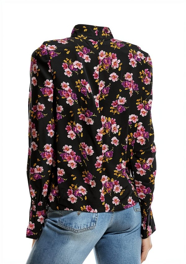 Zadig Voltaire Silk Top Mock Neck Womens Black Multicolor-1