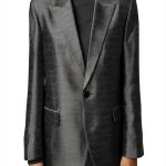Womens Jacquard Wing Print Button Front Long Sleeve Shirt-0
