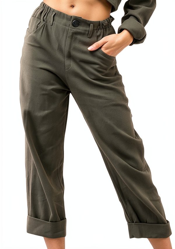 Anne Klein Womens Loose Pants High Waist Wide Leg Casual-1