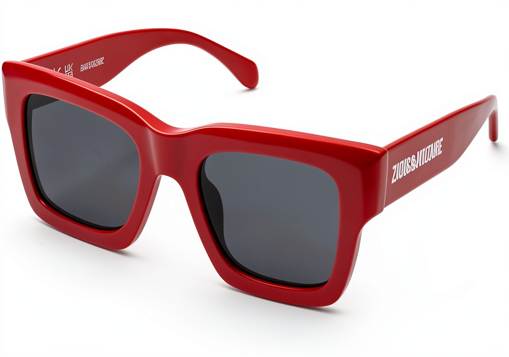 Zadig Voltaire SZV421 sunglasses in Shiny Full Red on a woman's face