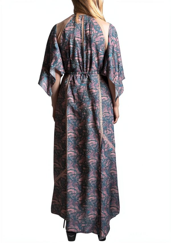 Zadig Voltaire Rielle Snake Chaines Silk Dress Pink Womens-1