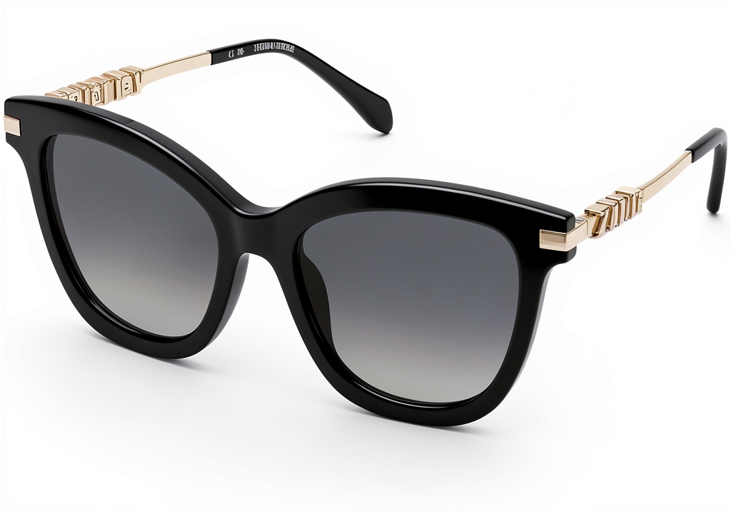 'Zadig Voltaire sunglasses in shiny black on a woman outdoors'