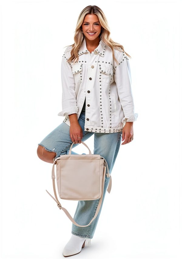 Womens Denim Jacket Cotton Button Front Casual Streetwear-3